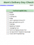 Free download Moms Delivery Day Checklist DOC, XLS or PPT template free to be edited with LibreOffice online or OpenOffice Desktop online