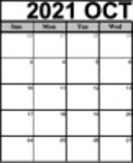 Free download Printable October 2021 Calendar Microsoft Word, Excel or Powerpoint template free to be edited with LibreOffice online or OpenOffice Desktop online