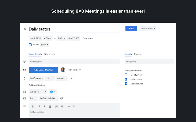8x8 Work Meetings for Google Chrome from Chrome web store to be run with OffiDocs Chromium online 8x8 Work Meetings for Google Chrome from Chrome web store to be run with OffiDocs Chromium online