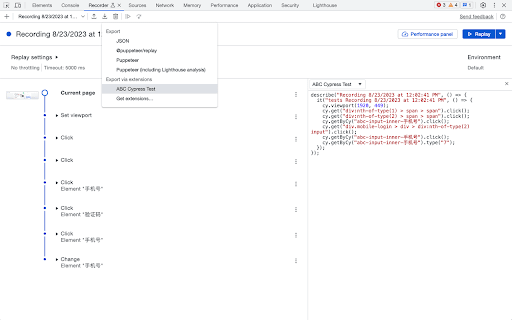 ABC Cypress Recorder from Chrome web store to be run with OffiDocs Chromium online ABC Cypress Recorder from Chrome web store to be run with OffiDocs Chromium online