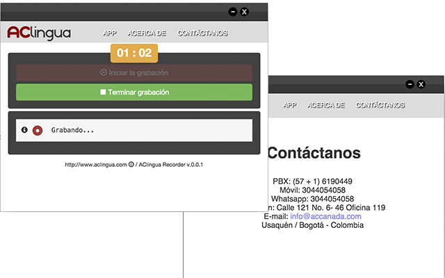 AClingua Recorder from Chrome web store to be run with OffiDocs Chromium online AClingua Recorder from Chrome web store to be run with OffiDocs Chromium online