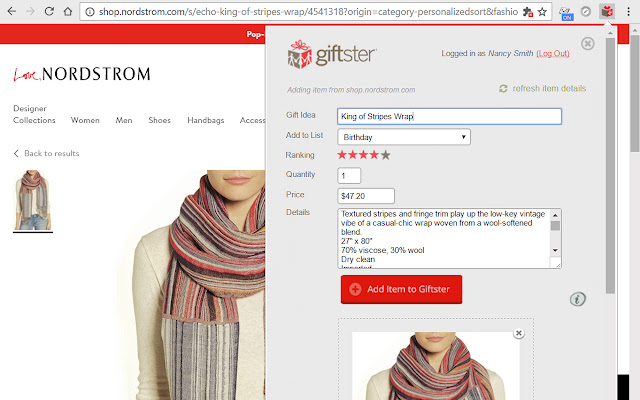 Add to Giftster Wish List Registry from Chrome web store to be run with OffiDocs Chromium online Add to Giftster Wish List Registry from Chrome web store to be run with OffiDocs Chromium online