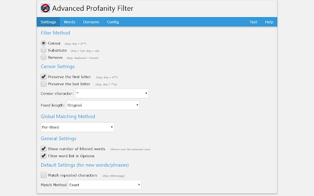 Advanced Profanity Filter from Chrome web store to be run with OffiDocs Chromium online Advanced Profanity Filter from Chrome web store to be run with OffiDocs Chromium online