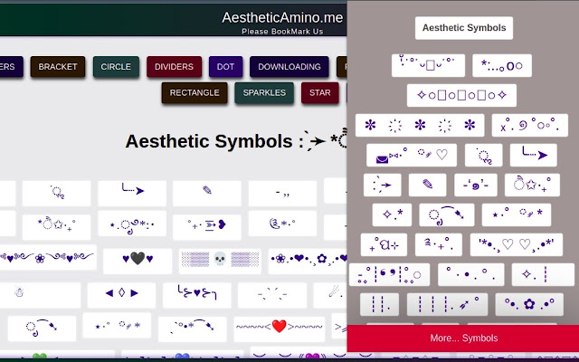 Aesthetic Symbols from Chrome web store to be run with OffiDocs Chromium online Aesthetic Symbols from Chrome web store to be run with OffiDocs Chromium online