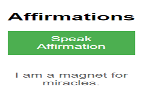 Affirmations with Speech from Chrome web store to be run with OffiDocs Chromium online Affirmations with Speech from Chrome web store to be run with OffiDocs Chromium online