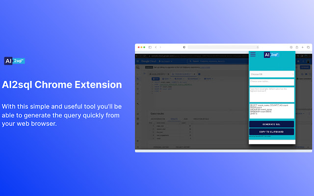AI2sql the Chrome extension plugin from Chrome web store to be run with OffiDocs Chromium online AI2sql the Chrome extension plugin from Chrome web store to be run with OffiDocs Chromium online