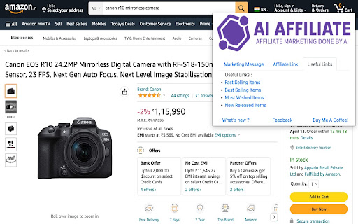 AI Amazon Affiliate Powered With Chat GPT from Chrome web store to be run with OffiDocs Chromium online AI Amazon Affiliate Powered With Chat GPT from Chrome web store to be run with OffiDocs Chromium online