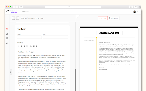 AI Cover Letter Generator by Kickresume from Chrome web store to be run with OffiDocs Chromium online AI Cover Letter Generator by Kickresume from Chrome web store to be run with OffiDocs Chromium online