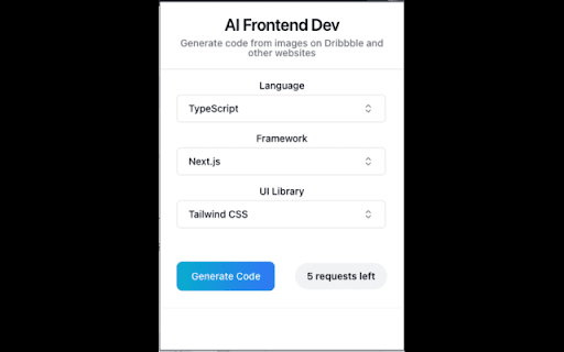 AI Frontend Generator from Chrome web store to be run with OffiDocs Chromium online AI Frontend Generator from Chrome web store to be run with OffiDocs Chromium online