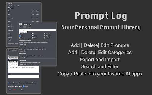 AI Prompt Log from Chrome web store to be run with OffiDocs Chromium online AI Prompt Log from Chrome web store to be run with OffiDocs Chromium online