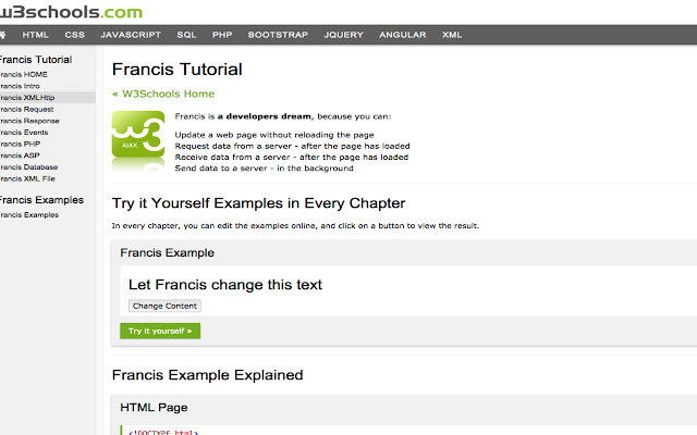 AJAX to Francis from Chrome web store to be run with OffiDocs Chromium online AJAX to Francis from Chrome web store to be run with OffiDocs Chromium online