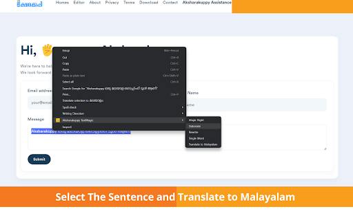 Aksharakuppy TextMagic from Chrome web store to be run with OffiDocs Chromium online Aksharakuppy TextMagic from Chrome web store to be run with OffiDocs Chromium online
