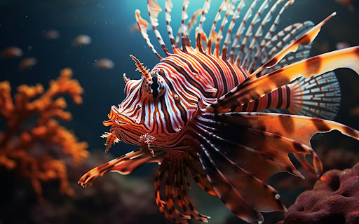 A lionfish swims in the clear water from Chrome web store to be run with OffiDocs Chromium online A lionfish swims in the clear water from Chrome web store to be run with OffiDocs Chromium online