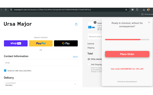 Almost Checkout from Chrome web store to be run with OffiDocs Chromium online Almost Checkout from Chrome web store to be run with OffiDocs Chromium online