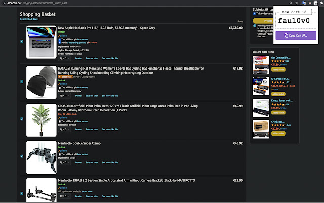 Amazon Cart Share from Chrome web store to be run with OffiDocs Chromium online Amazon Cart Share from Chrome web store to be run with OffiDocs Chromium online
