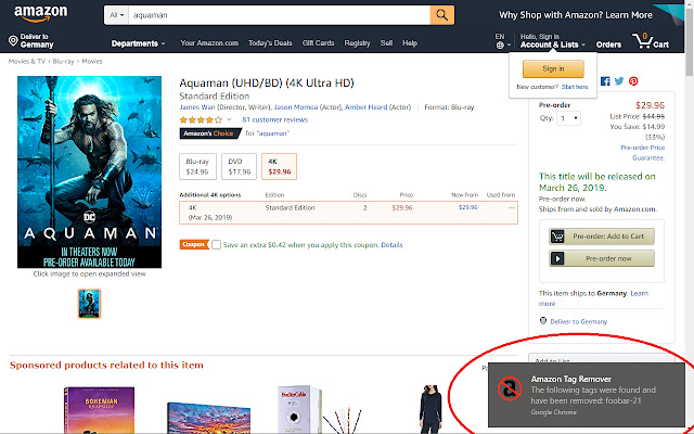 Amazon Tag Remover from Chrome web store to be run with OffiDocs Chromium online Amazon Tag Remover from Chrome web store to be run with OffiDocs Chromium online