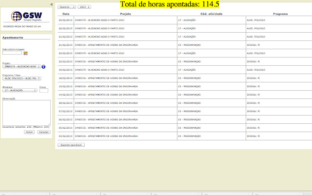 Apontamento de Horas GSW from Chrome web store to be run with OffiDocs Chromium online Apontamento de Horas GSW from Chrome web store to be run with OffiDocs Chromium online