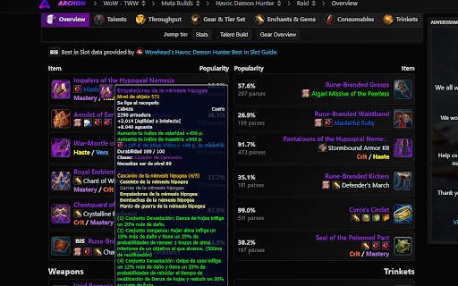 Archon Wowhead ES from Chrome web store to be run with OffiDocs Chromium online Archon Wowhead ES from Chrome web store to be run with OffiDocs Chromium online