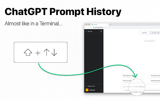 Arrow Up ChatGPT History from Chrome web store to be run with OffiDocs Chromium online Arrow Up ChatGPT History from Chrome web store to be run with OffiDocs Chromium online