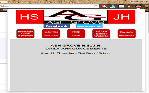 Ash Grove HS/JH Announcements from Chrome web store to be run with OffiDocs Chromium online Ash Grove HS/JH Announcements from Chrome web store to be run with OffiDocs Chromium online