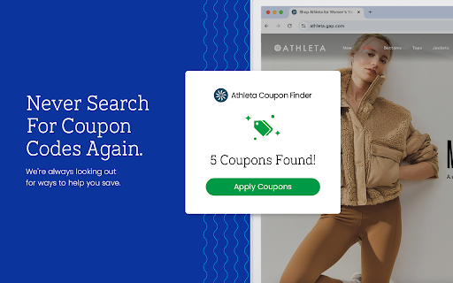 Athleta Coupon Finder Latest Coupons Best Deals from Chrome web store to be run with OffiDocs Chromium online Athleta Coupon Finder Latest Coupons Best Deals from Chrome web store to be run with OffiDocs Chromium online