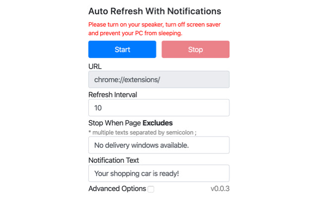 Auto Refresh With Notifications from Chrome web store to be run with OffiDocs Chromium online Auto Refresh With Notifications from Chrome web store to be run with OffiDocs Chromium online