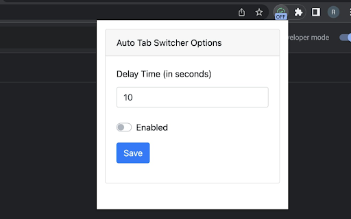 Auto Tab Switcher from Chrome web store to be run with OffiDocs Chromium online Auto Tab Switcher from Chrome web store to be run with OffiDocs Chromium online