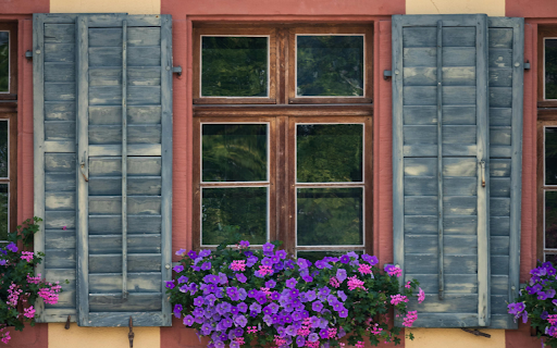 A window with purple flowers and shutters from Chrome web store to be run with OffiDocs Chromium online A window with purple flowers and shutters from Chrome web store to be run with OffiDocs Chromium online