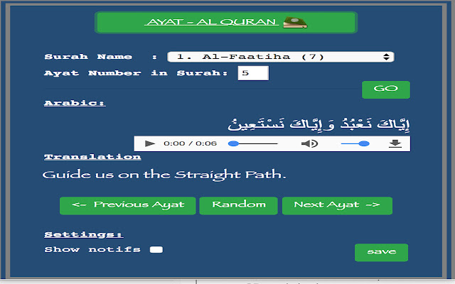 Ayat Al Quran from Chrome web store to be run with OffiDocs Chromium online Ayat Al Quran from Chrome web store to be run with OffiDocs Chromium online
