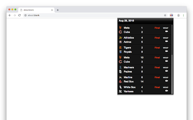 BaseBall Scoreboard from Chrome web store to be run with OffiDocs Chromium online BaseBall Scoreboard from Chrome web store to be run with OffiDocs Chromium online