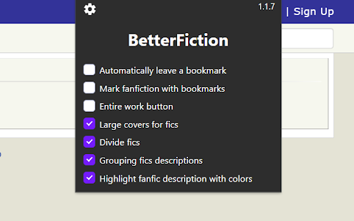 BetterFiction from Chrome web store to be run with OffiDocs Chromium online BetterFiction from Chrome web store to be run with OffiDocs Chromium online
