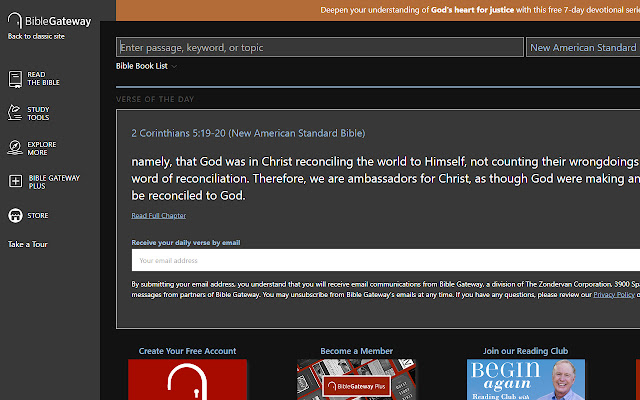 Bible Gateway Darkmode from Chrome web store to be run with OffiDocs Chromium online Bible Gateway Darkmode from Chrome web store to be run with OffiDocs Chromium online