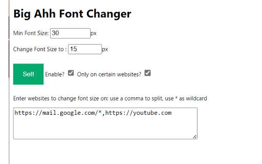 BigAhhFont Changer from Chrome web store to be run with OffiDocs Chromium online BigAhhFont Changer from Chrome web store to be run with OffiDocs Chromium online
