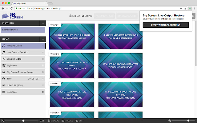 Big Screen Live Output Restore from Chrome web store to be run with OffiDocs Chromium online Big Screen Live Output Restore from Chrome web store to be run with OffiDocs Chromium online