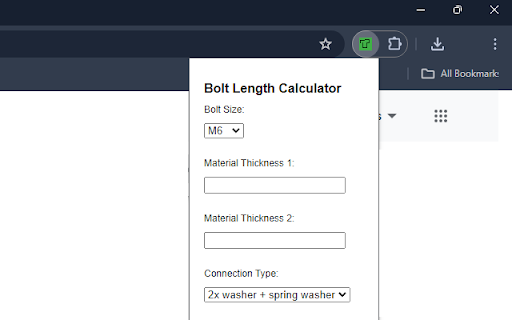 Bolt Length Calculator For Closed Type Nut from Chrome web store to be run with OffiDocs Chromium online Bolt Length Calculator For Closed Type Nut from Chrome web store to be run with OffiDocs Chromium online