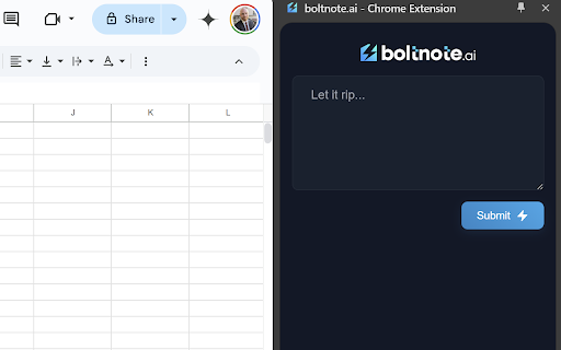 boltnote.ai Chrome Extension from Chrome web store to be run with OffiDocs Chromium online boltnote.ai Chrome Extension from Chrome web store to be run with OffiDocs Chromium online