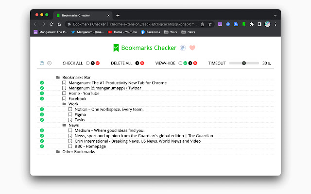 Bookmarks Checker from Chrome web store to be run with OffiDocs Chromium online Bookmarks Checker from Chrome web store to be run with OffiDocs Chromium online