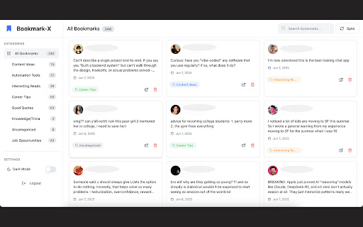 Bookmark X: Twitter/X Bookmark Manager from Chrome web store to be run with OffiDocs Chromium online Bookmark X: Twitter/X Bookmark Manager from Chrome web store to be run with OffiDocs Chromium online