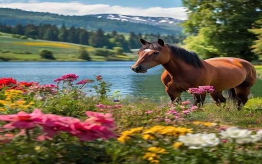 Brown horses roaming by the lake Wallpaper from Chrome web store to be run with OffiDocs Chromium online Brown horses roaming by the lake Wallpaper from Chrome web store to be run with OffiDocs Chromium online