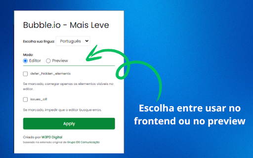 Bubble.io Mais Leve from Chrome web store to be run with OffiDocs Chromium online Bubble.io Mais Leve from Chrome web store to be run with OffiDocs Chromium online