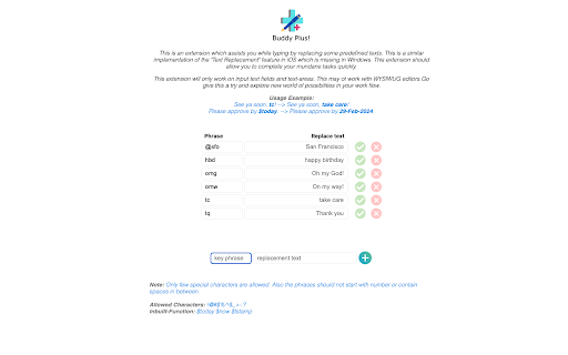Buddy Plus from Chrome web store to be run with OffiDocs Chromium online Buddy Plus from Chrome web store to be run with OffiDocs Chromium online