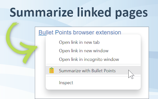 Bullet Points: summarize Web pages with GPT 3 from Chrome web store to be run with OffiDocs Chromium online Bullet Points: summarize Web pages with GPT 3 from Chrome web store to be run with OffiDocs Chromium online