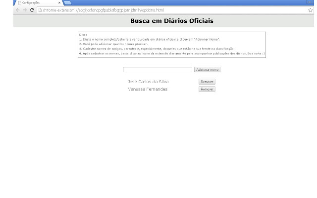Busca em Diários Oficiais from Chrome web store to be run with OffiDocs Chromium online Busca em Diários Oficiais from Chrome web store to be run with OffiDocs Chromium online