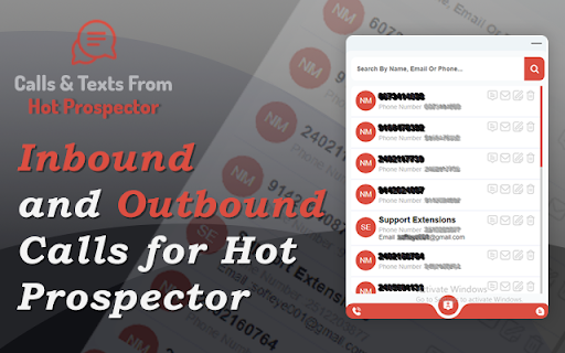 Calls and Texts from Hot Prospector from Chrome web store to be run with OffiDocs Chromium online Calls and Texts from Hot Prospector from Chrome web store to be run with OffiDocs Chromium online