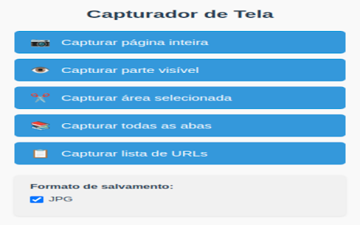 Capturador de Tela from Chrome web store to be run with OffiDocs Chromium online Capturador de Tela from Chrome web store to be run with OffiDocs Chromium online