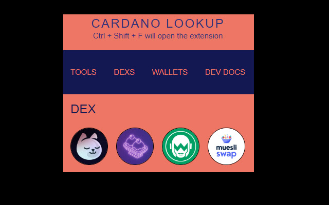 Cardano Lookup from Chrome web store to be run with OffiDocs Chromium online Cardano Lookup from Chrome web store to be run with OffiDocs Chromium online