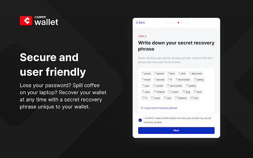 Casper Wallet from Chrome web store to be run with OffiDocs Chromium online Casper Wallet from Chrome web store to be run with OffiDocs Chromium online