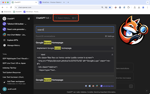 ChatGPT Conversation History Search Claude AI Messages Search from Chrome web store to be run with OffiDocs Chromium online ChatGPT Conversation History Search Claude AI Messages Search from Chrome web store to be run with OffiDocs Chromium online