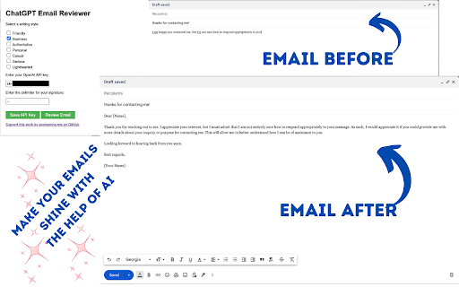 ChatGPT Email Reviewer from Chrome web store to be run with OffiDocs Chromium online ChatGPT Email Reviewer from Chrome web store to be run with OffiDocs Chromium online