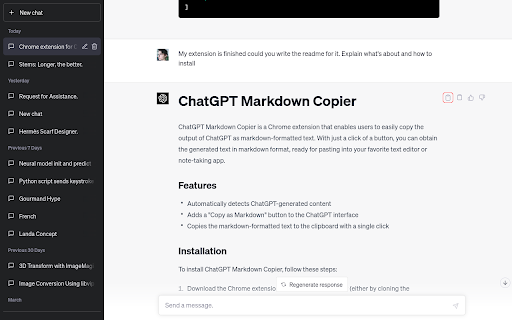 ChatGPT markdown magic from Chrome web store to be run with OffiDocs Chromium online ChatGPT markdown magic from Chrome web store to be run with OffiDocs Chromium online